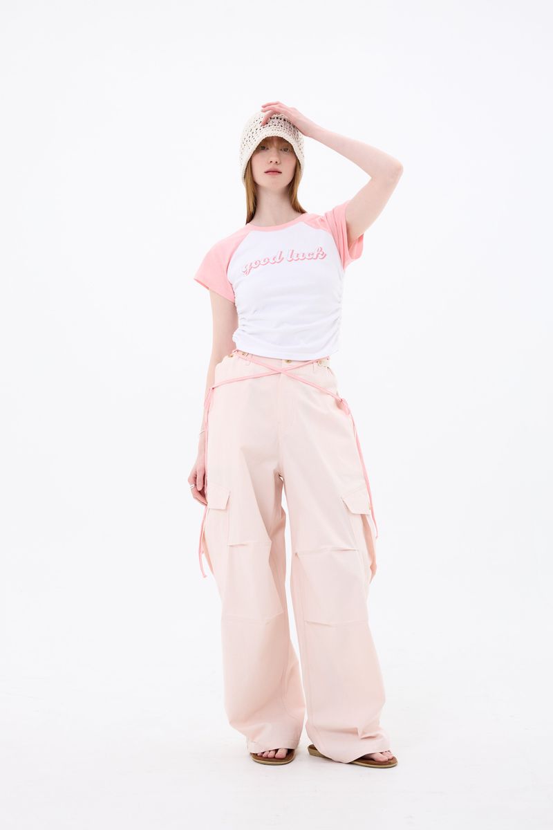 GOOD LUCK LOGO T-SHIRT / PINK