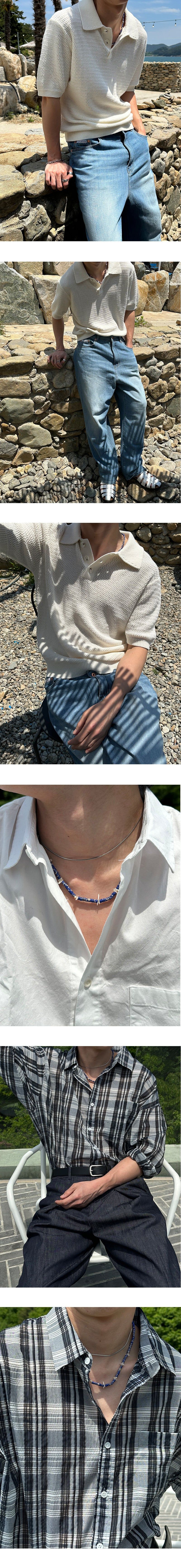 [HANDMADE] Blue gemstone necklace