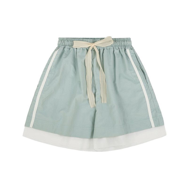 LAYERED RUSTLE HALF PANTS (3 COLORS)