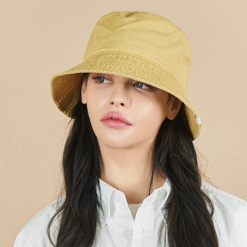 Monogram Label Pigment Bucket Hat Yellow