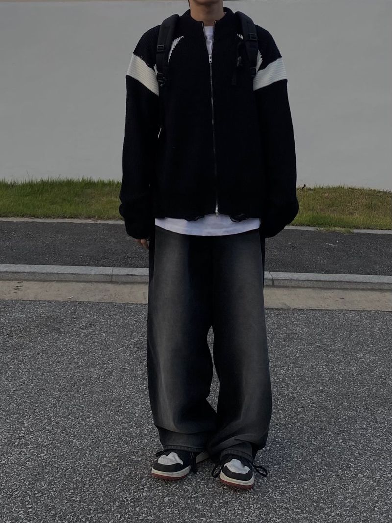 Vintage wear knit zip up 2C