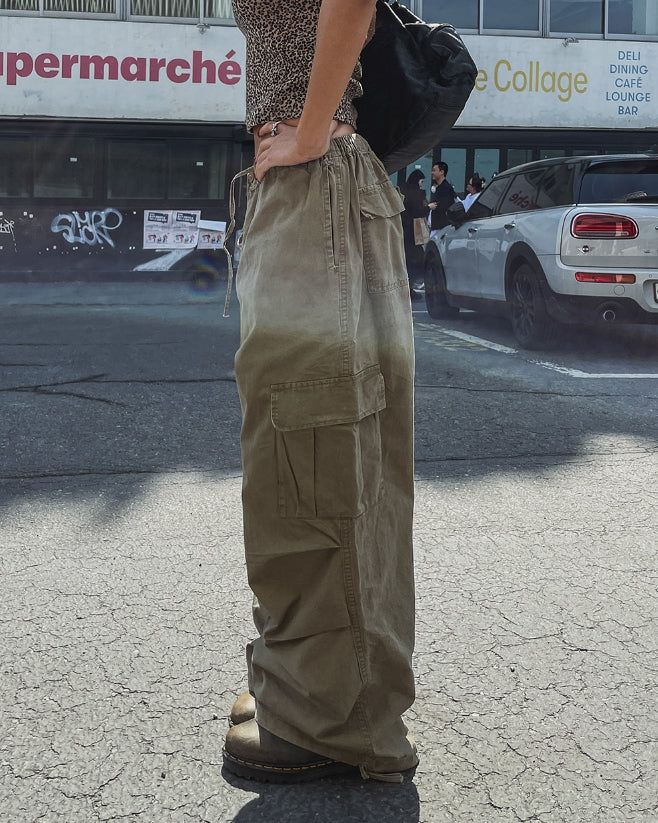 Taffy washed parachute cargo pants