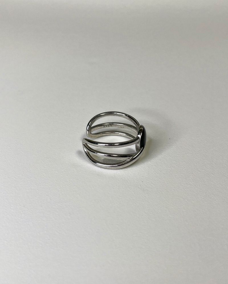 twist onyx ring (925silver)