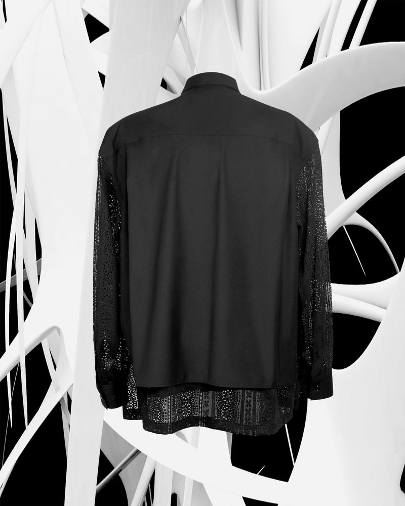 LACE PANEL SHIRTS_BK