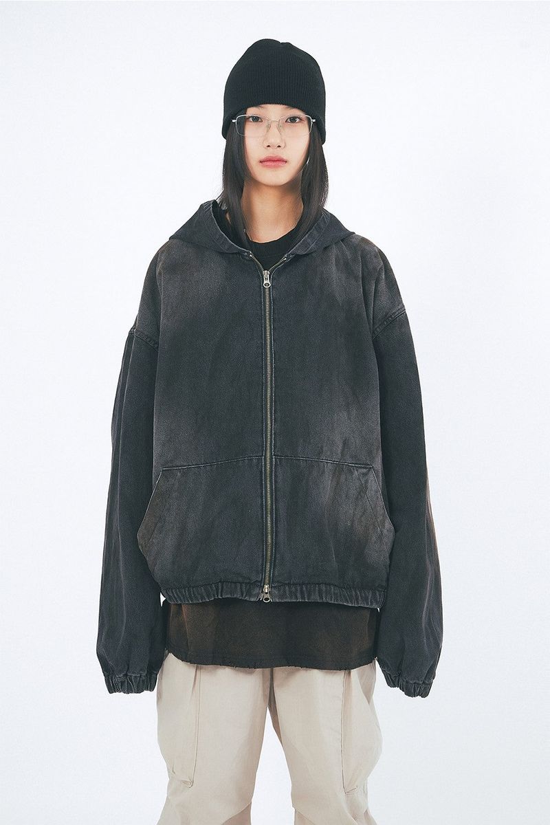 Raucohouse(ラウコハウス)の「Oil dirty washed over hood jumper(Tops)」
