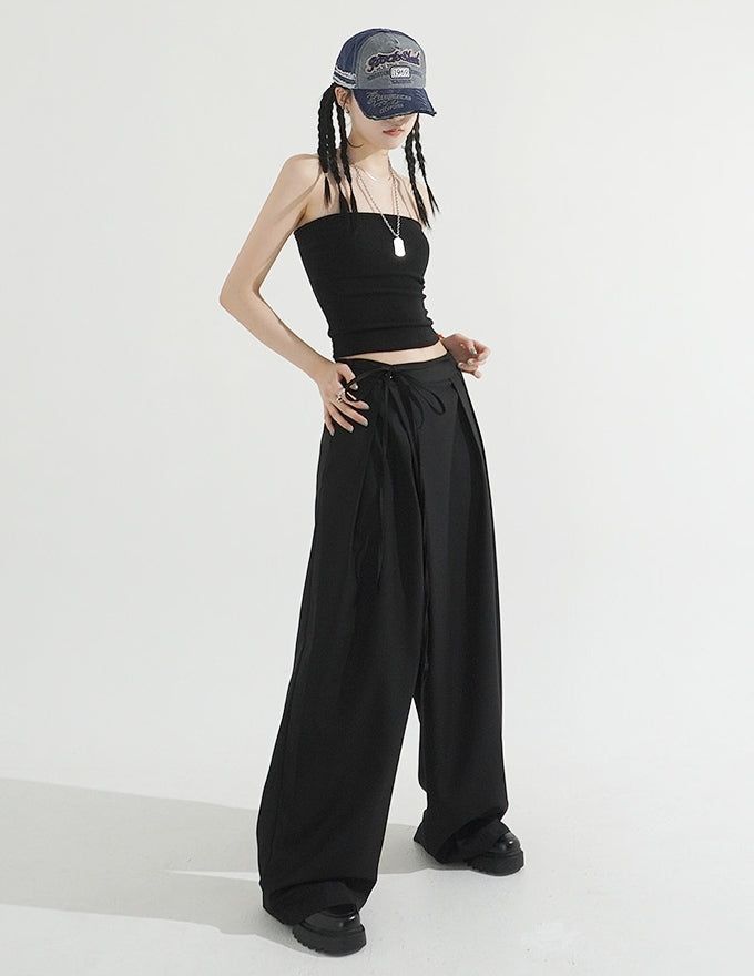Two-button Wrap Pants
