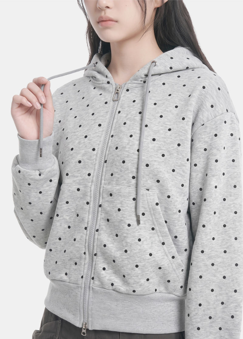 Mimi Dot Balloon Hoodie Zip-up