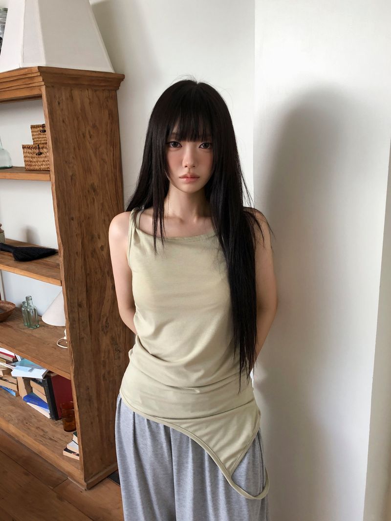 WONDER WONDER（ワンダーワンダー）の「Mou Twisted Long Sleeveless Top（Tops）」