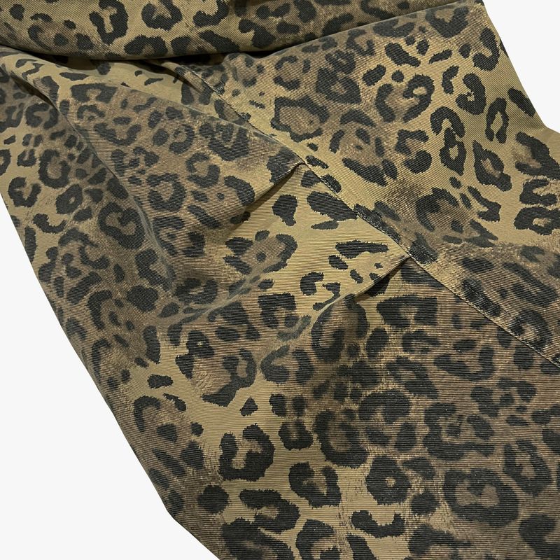 leopard grunge wide pants_beige