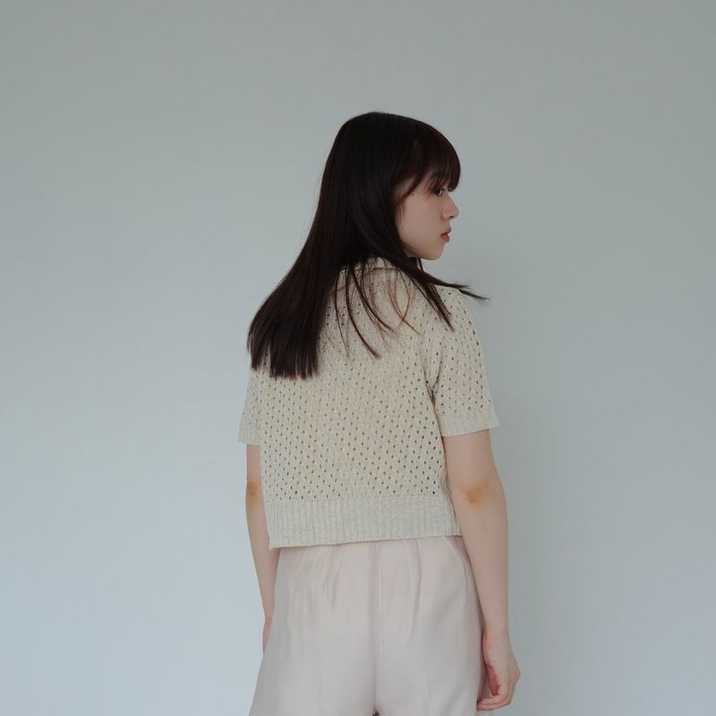 mesh knit cardigan