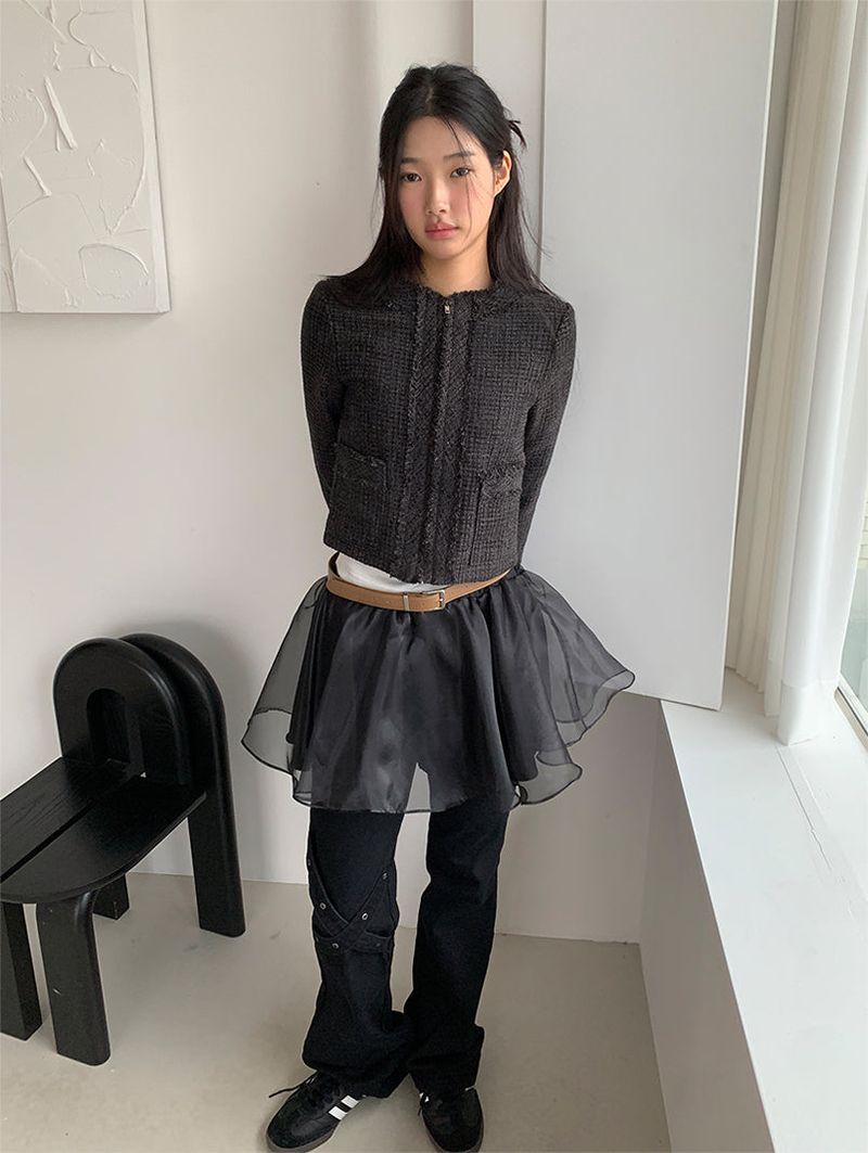 VEIL ORGANZA FRILL SKIRT (3C)