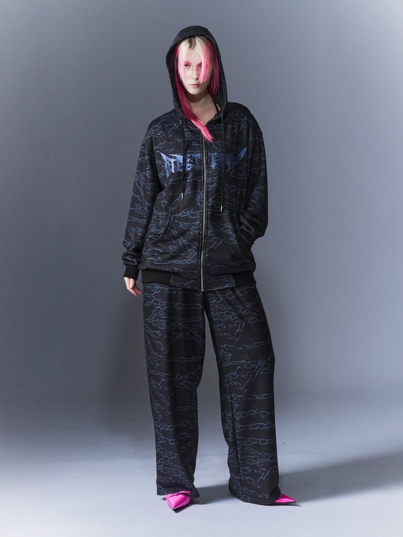 Chain Embroidery Pants