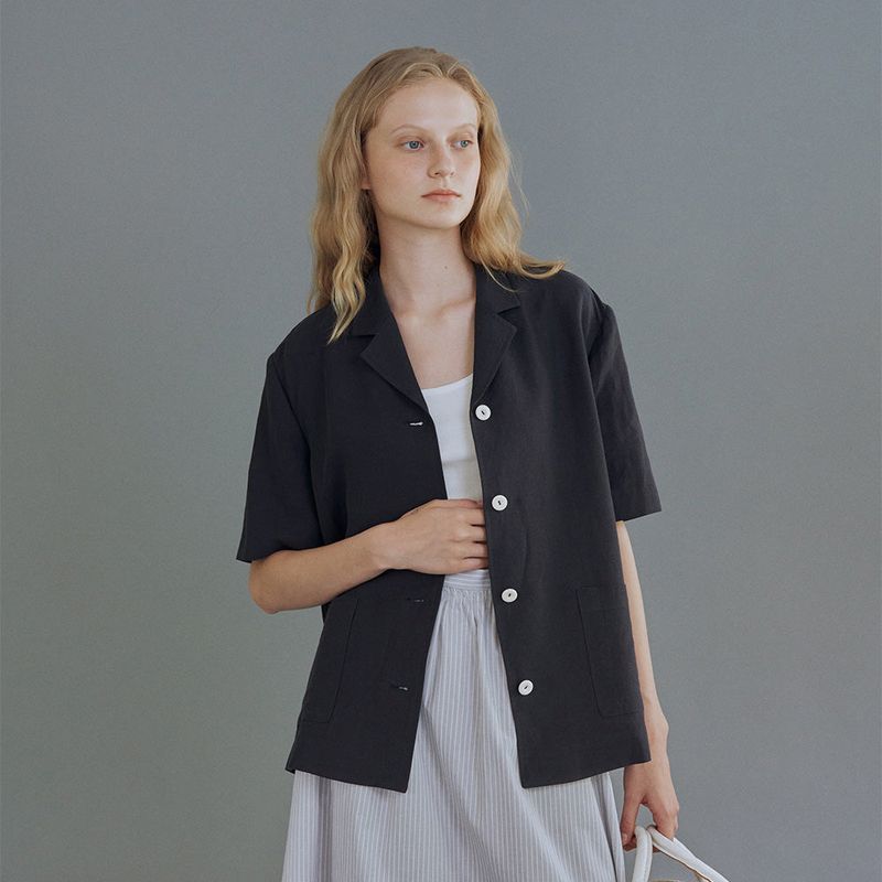 Margaret linen half jacket