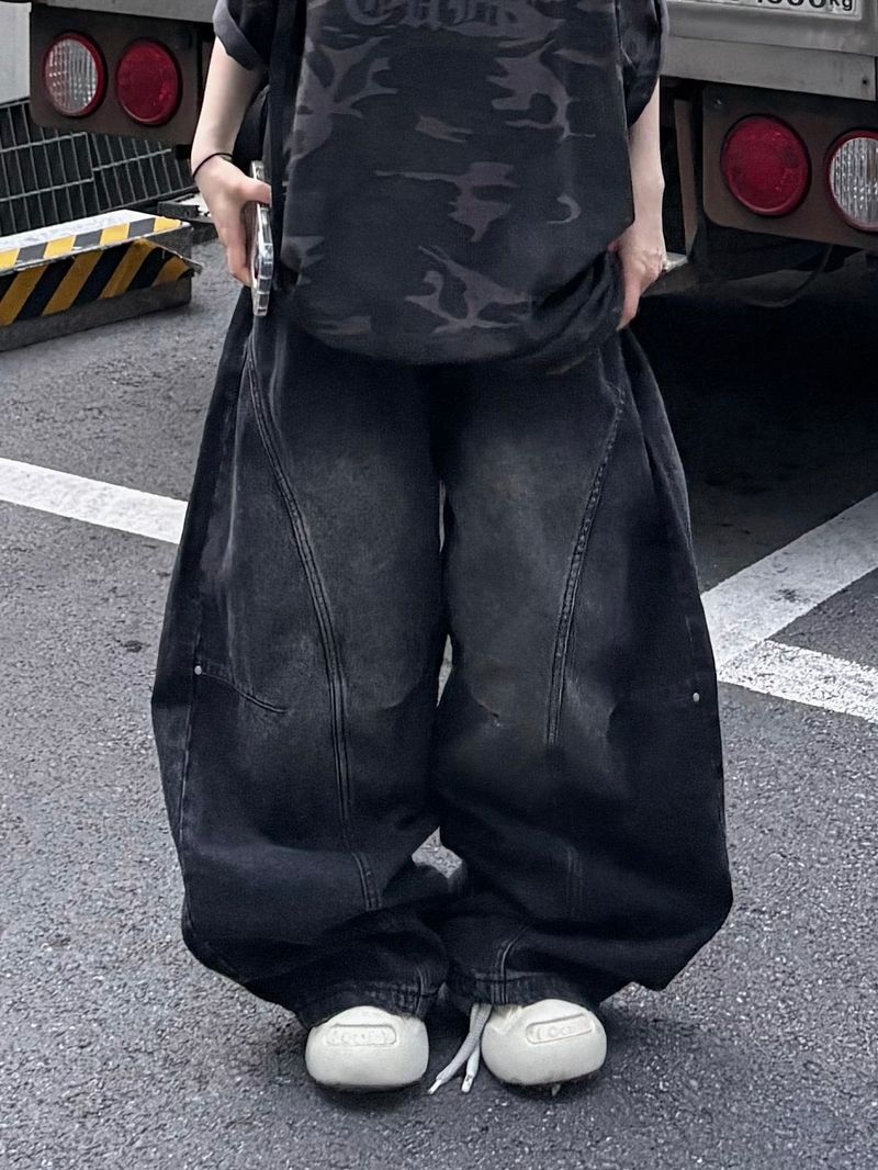 dart curve denim pants