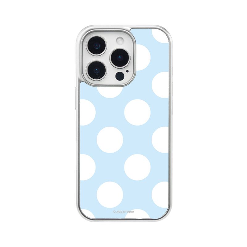[MADE] silver big dot epoxy bumper case - cloud