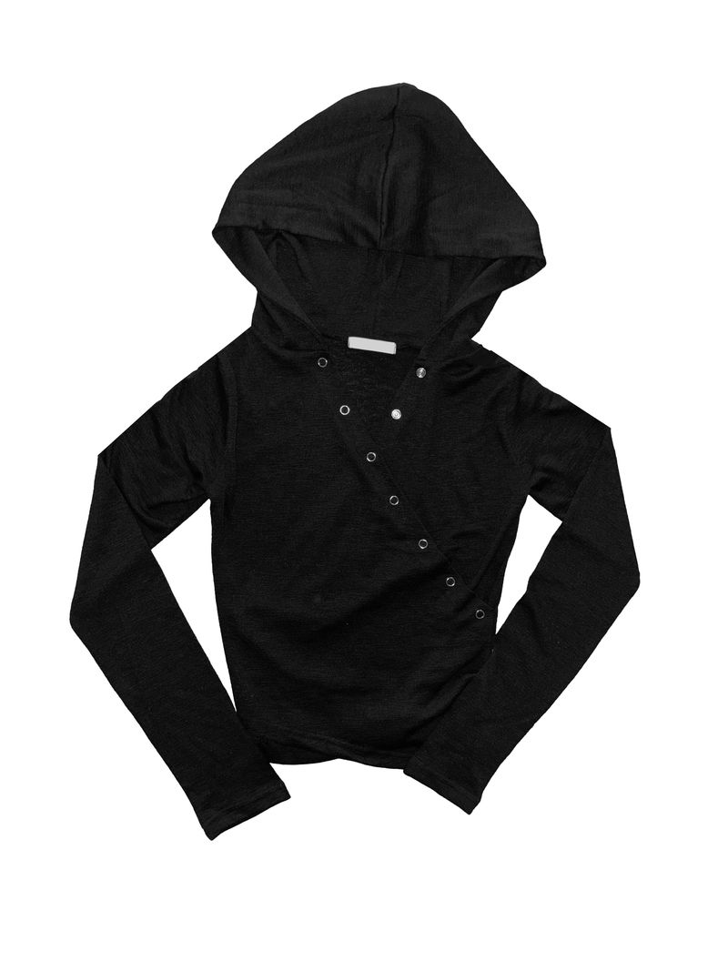 snap cross hoodie top(3 color)