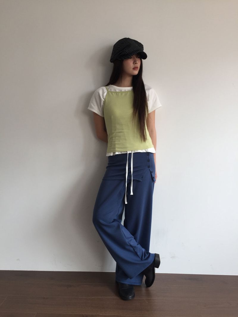 As-side button pants (2color)