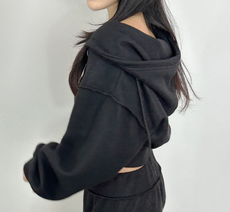 (ZIP-UP & PANTS SET!) 4 COLORS THICK FLEECE RIBBED CROPPED TRAINING PANTS