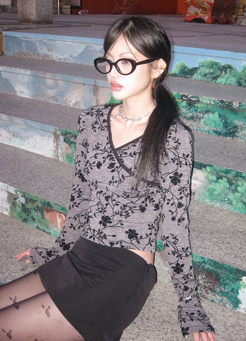 [春] - Silver rose chain necklace