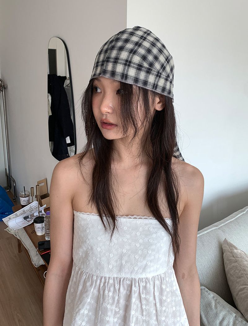 CHECK HAIR SCARF (2C)