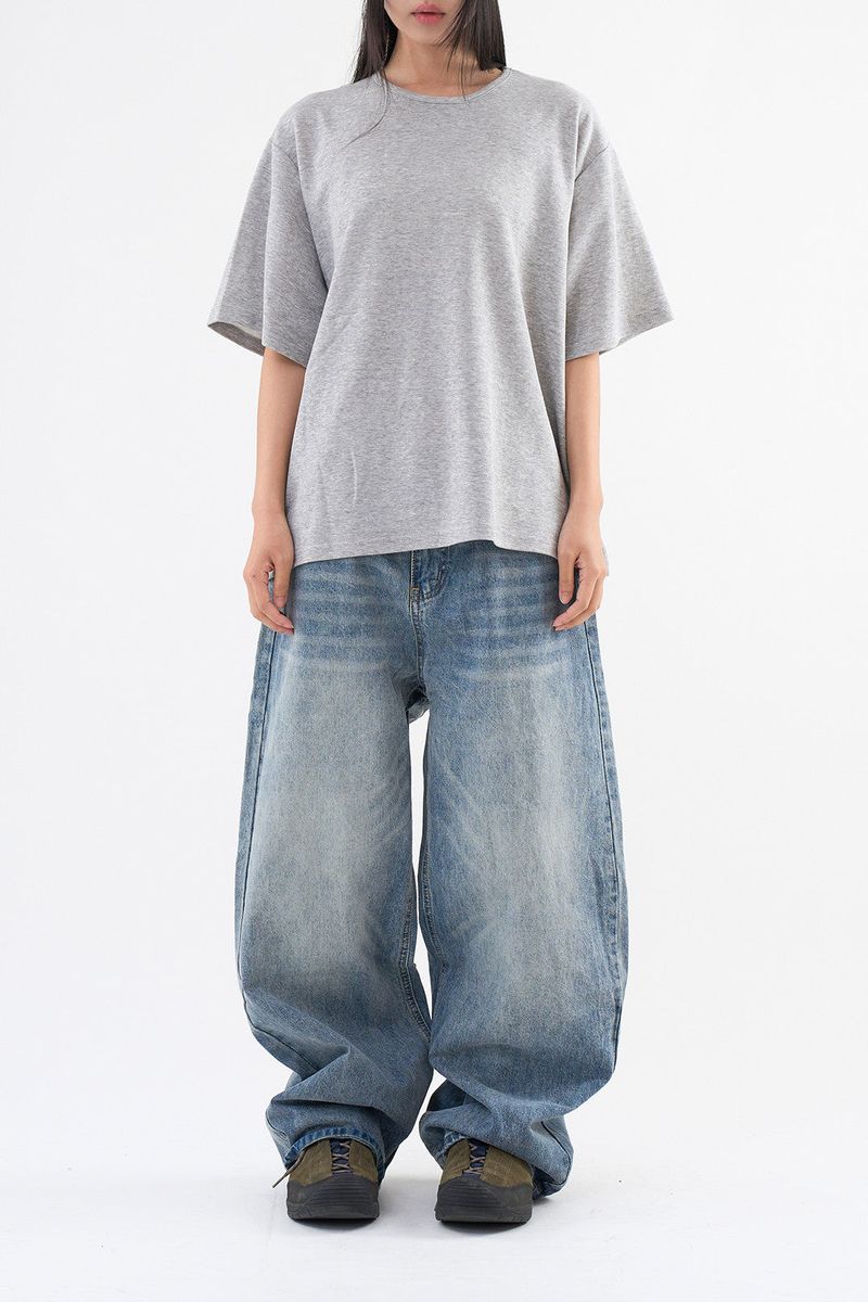 Vintage Washed Balloon Denim Pants