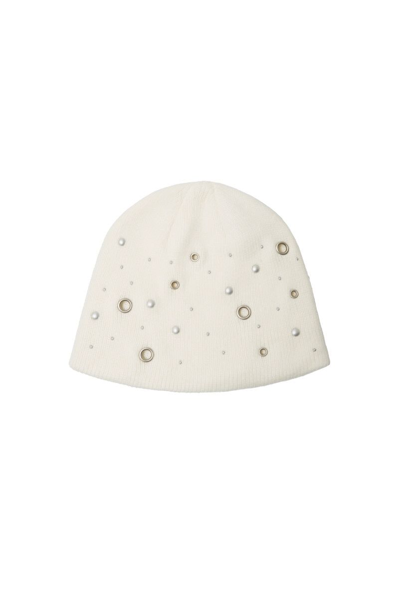 eyelet beanie (ivory)