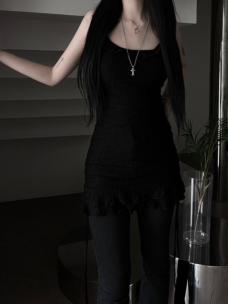 mini frill sleeveless one-piece (2color)