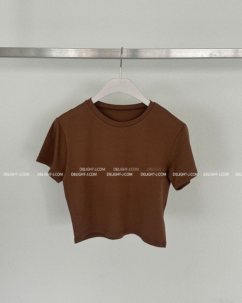 5 color Basic Crop T-shirt