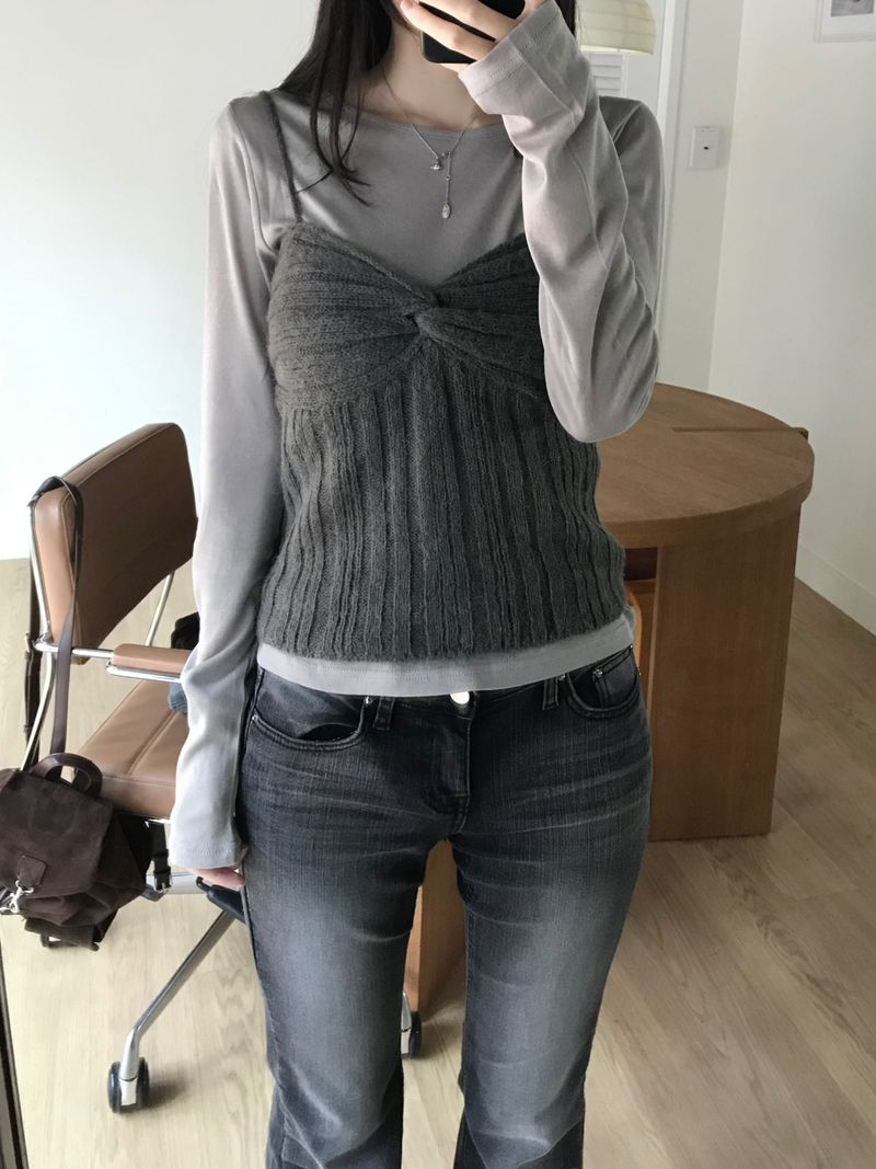 Alpaca knitwear top (2 colors)