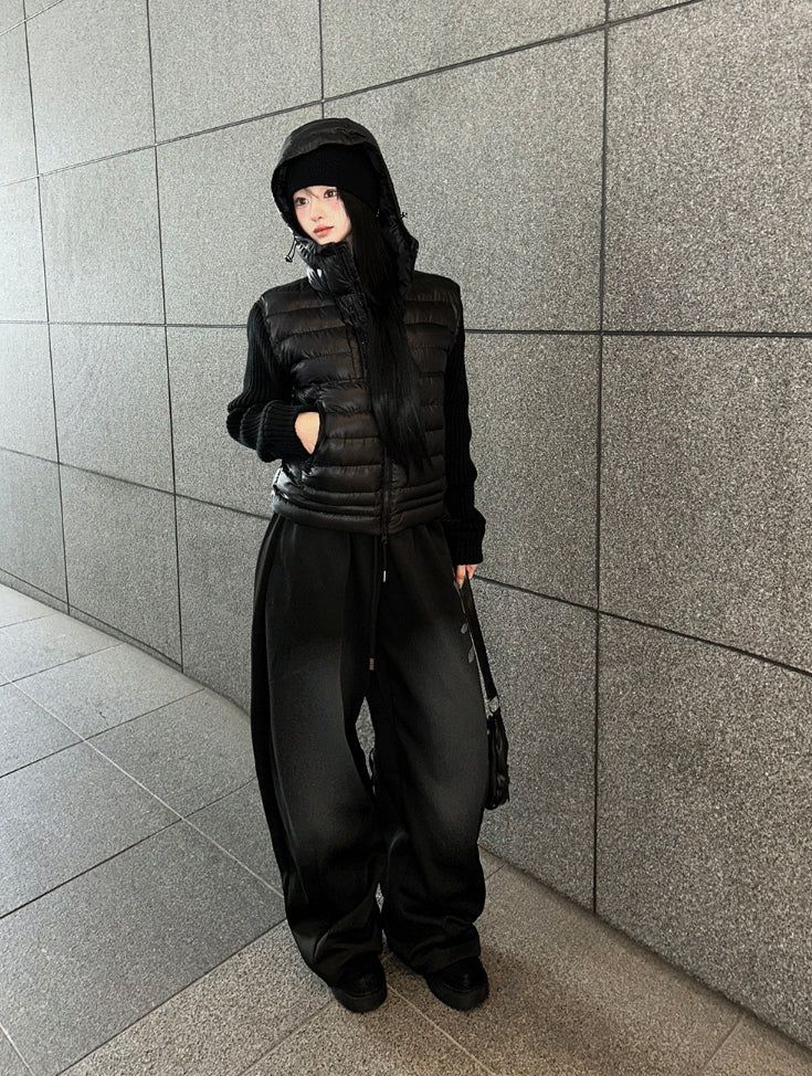 Dark gray dust washing pants