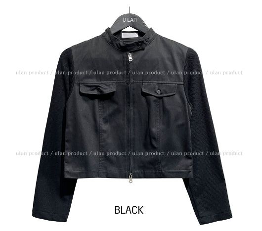 Liberal Crop Two-Way Biker Jacket
