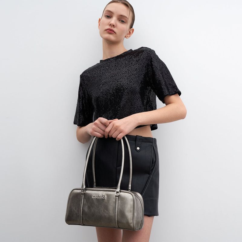 MUNIER（ミュニエ）の「LAYER SHOULDER BAG_CHAMPAGNE SILVER（Bags）」