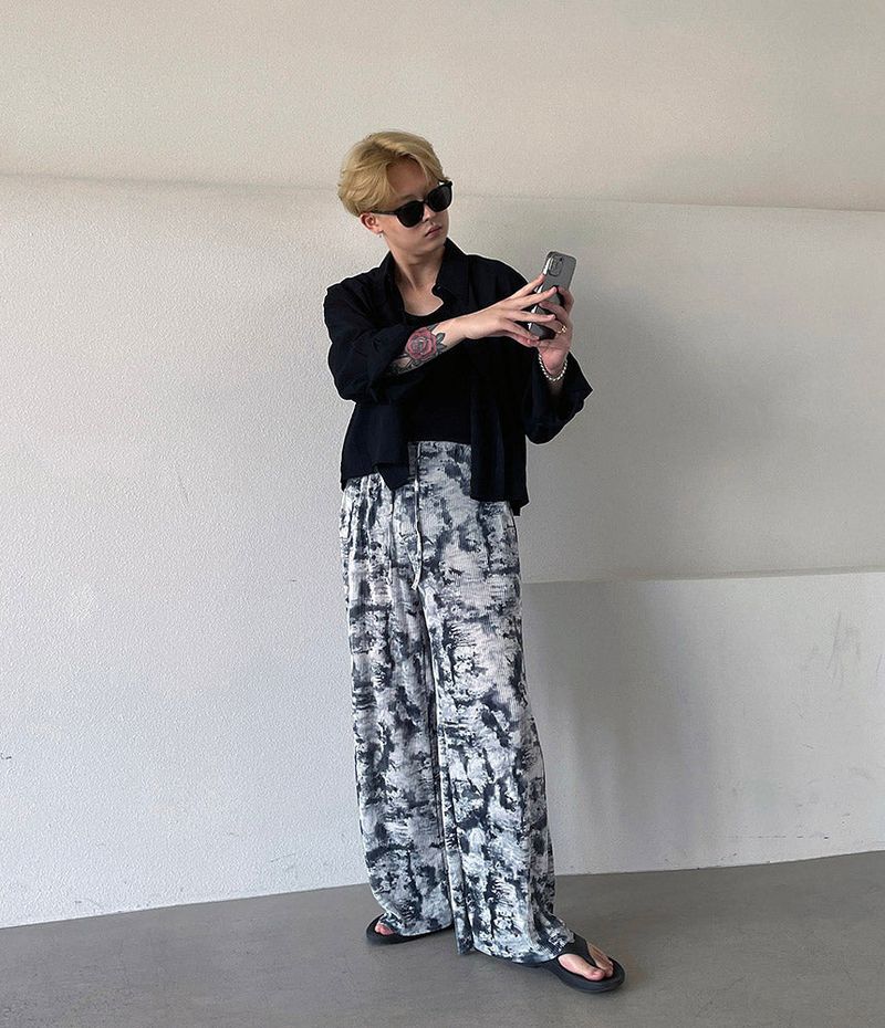 [Made] Printed Pleats Pants (2 colors)