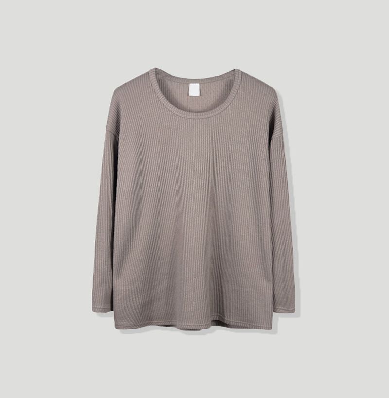 Hug Oversized Ribbed U-Neck Knit