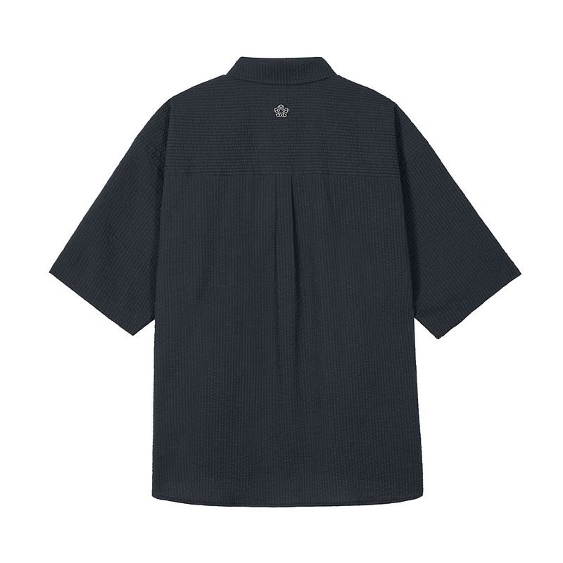 [24SS LSD COLLECTION] Cotton Seersucker Short-sleeve Shirt_Charcoal
