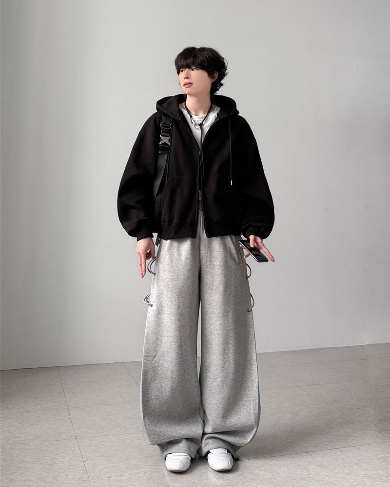 Bound Crop Hood Zip-Up