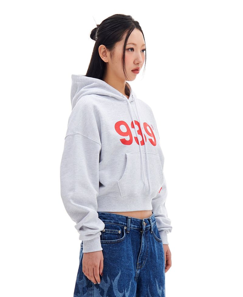 939 LOGO CROP HOOD (LIGHT GRAY)