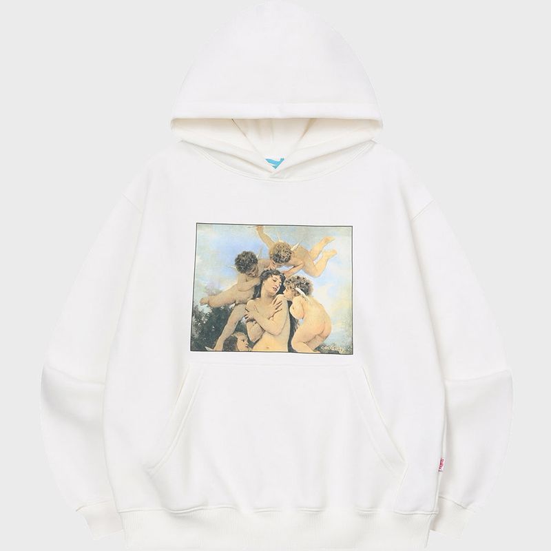 CHANCECHANCE（チャンスチャンス）の「 CEC GALLERY ANGEL GRAPHIC HOODIE(WHITE)（Tops）」