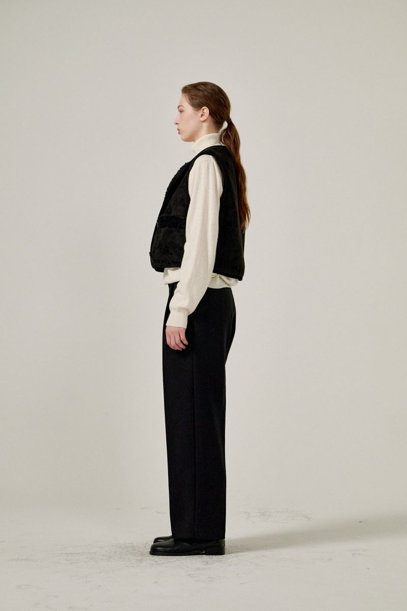 Semi wide pants (Black)