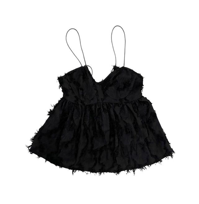 Black Swan Backless Fringe Bustier Top