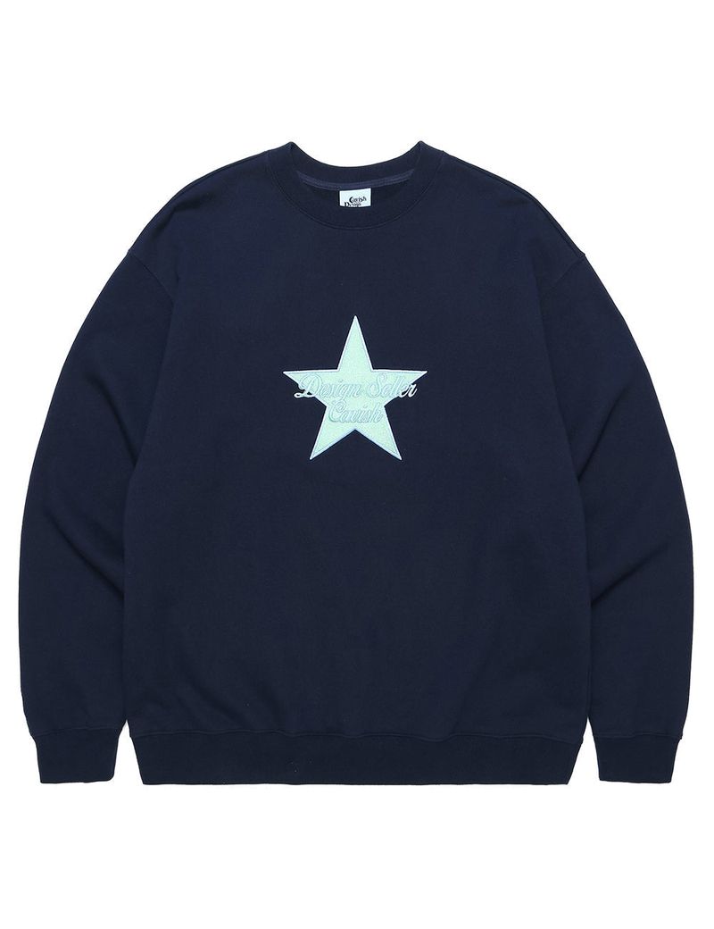cavish（カビシ）の「STAR LOGO EMB SWEATSHIRT NAVY(CV2CFUM462A)（Tops）」