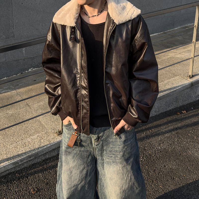 Sker leather aviator mustang jumper