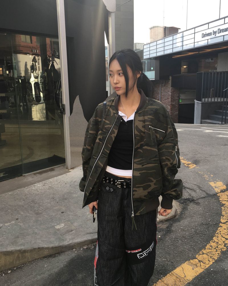 Camo ma-1 shirring jumper