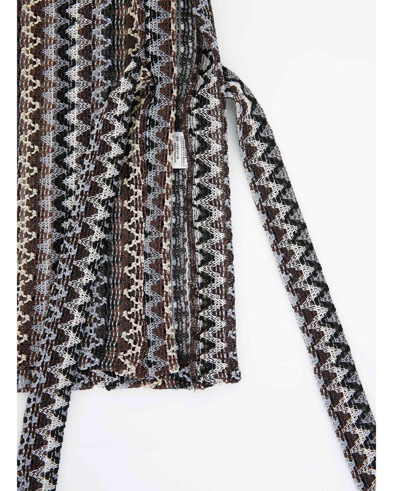 V neck knit Vest _ BROWN