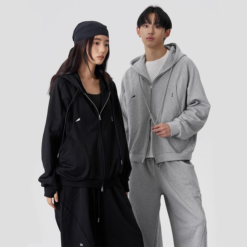 FMACM（エフエムエーシーエム）の「FMACM Ribbed-Spliced Geometric Four-Pocket Hoodie（Tops）」