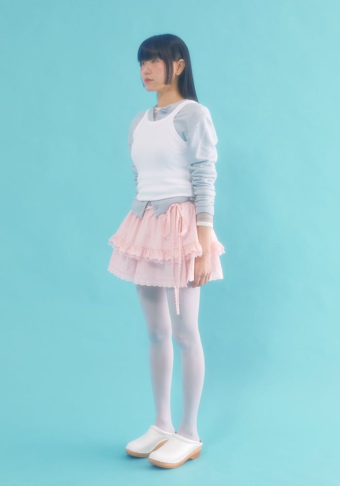  lace wrap skirt_pink