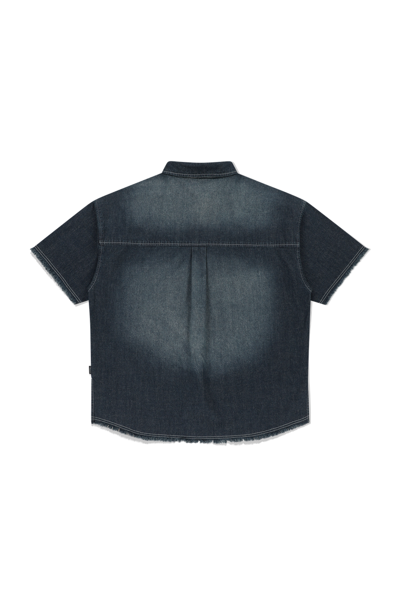 WASHED DENIM HALF SHIRT