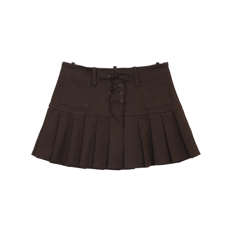 GAZE EYELET PLEATS SKIRT