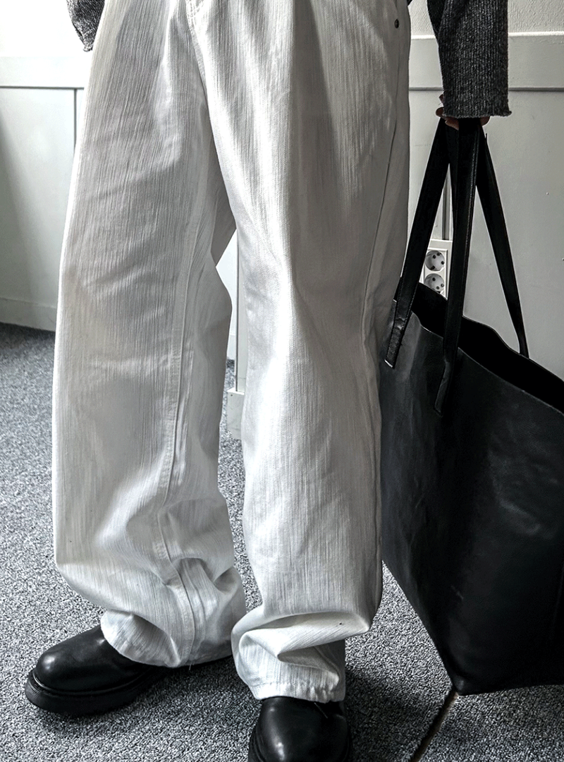 slob white wide denim pants