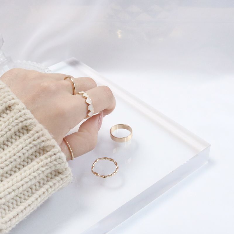 Swan Heart Layered Ring Set